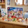 Lego Disney Advent Calendar 2026 on a shelf with the built micro-dolls and mini-builds displayed