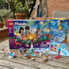Kids advent calendar LEGO Friends 42698 full contents including 6 mini animal figures spread out