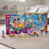 LEGO Friends advent calendar 42698 with 24 doors and mini animals arranged in a living room