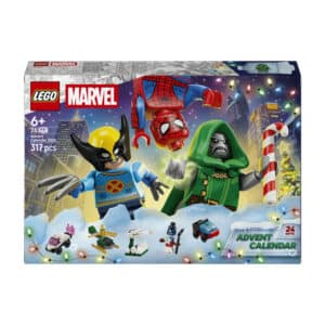 LEGO Marvel Advent Calendar 76340 box with Wolverine, Doctor Doom and Spider-Man, 317 pieces, age 6+