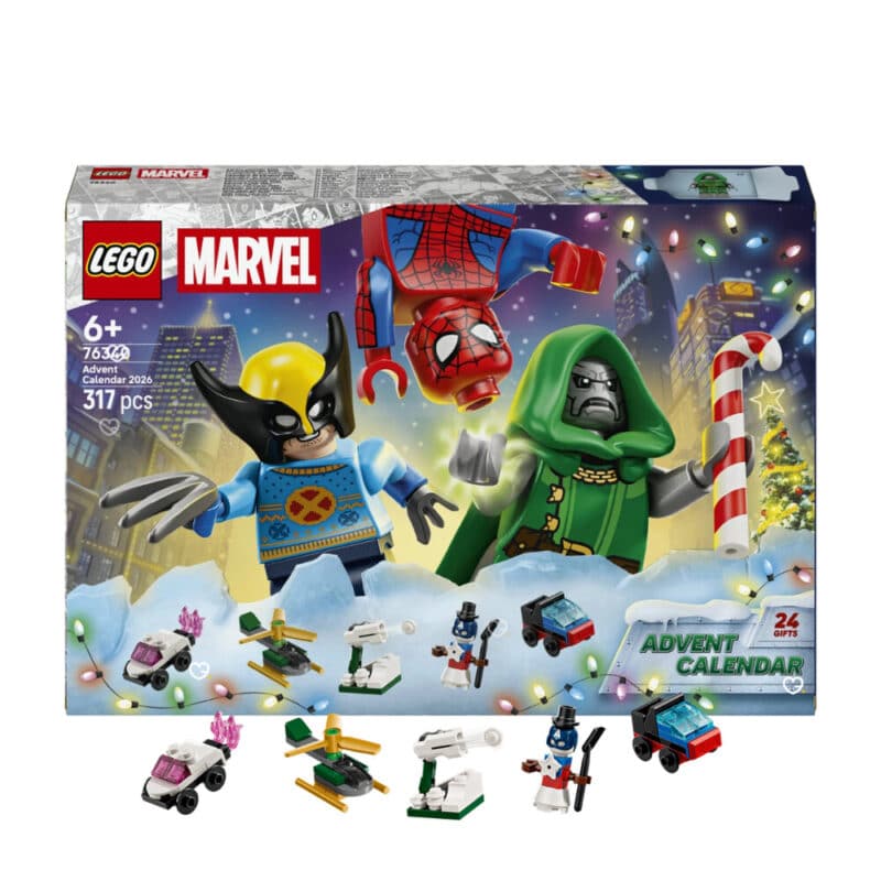 LEGO Marvel 76340 advent calendar box with mini-builds and Marvel minifigures