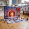 Open LEGO Star Wars 75456 Advent Calendar showing the numbered door display and built figures