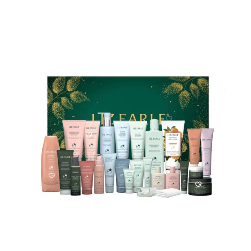 Liz Earle Advent Calendar 2026 contents beside the green box