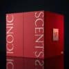 Lookfantastic Fragrance Advent Calendar 2026, closed red box, angled view on dark reflective background