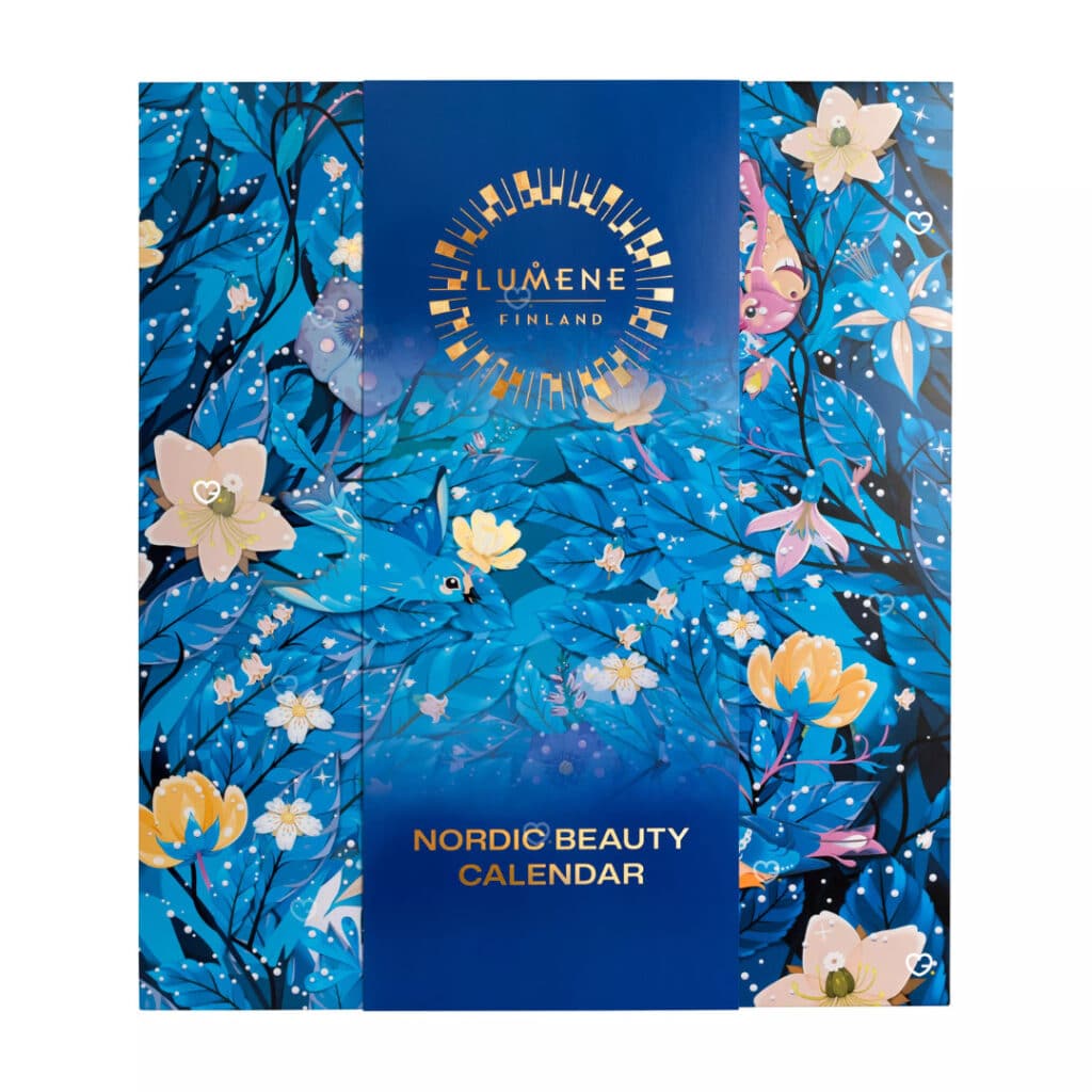 Lumene Advent Calendar 2026 closed box with Nordic Secret Garden floral design