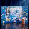 Lumene Advent Calendar 2026 open panel with Nordic winter landscape artwork