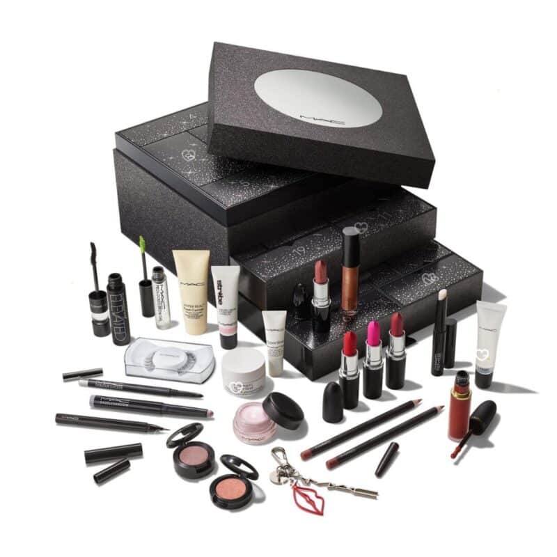 MAC Cosmetics Advent Calendar 2026 open box showing the 24 doors