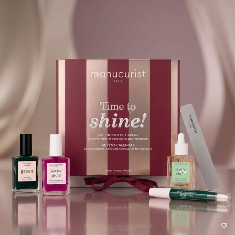 Manucurist vegan nail advent calendar 2026 box with full-size polishes, nail file and corrector pen