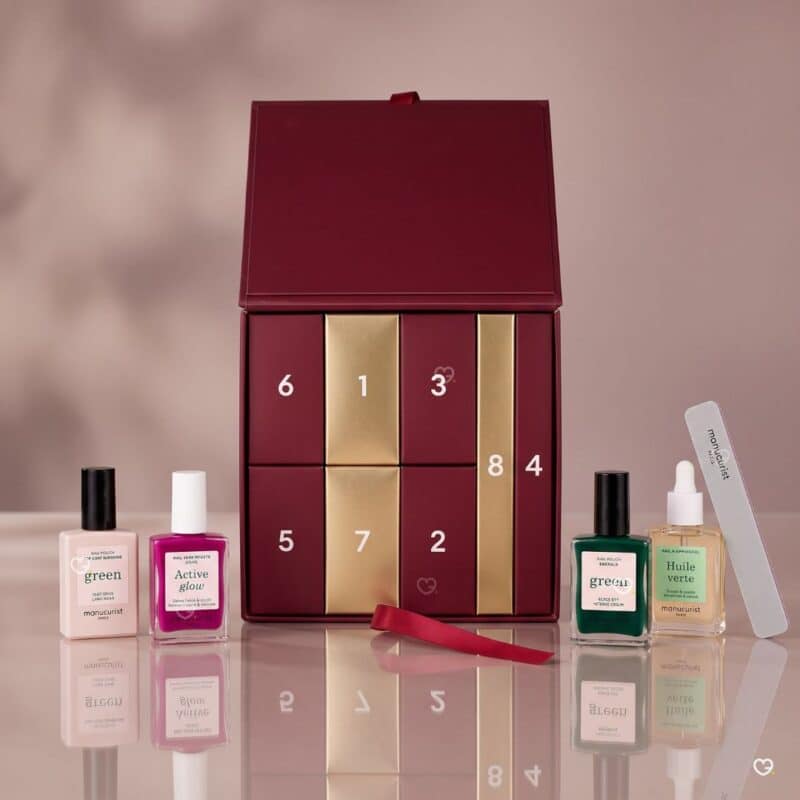 Manucurist Advent Calendar 2026 open box showing numbered doors and full-size products
