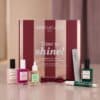 Manucurist Advent Calendar 2026 with Top Coat Sunshine, Active Glow, Huile Verte and Emerald green polish
