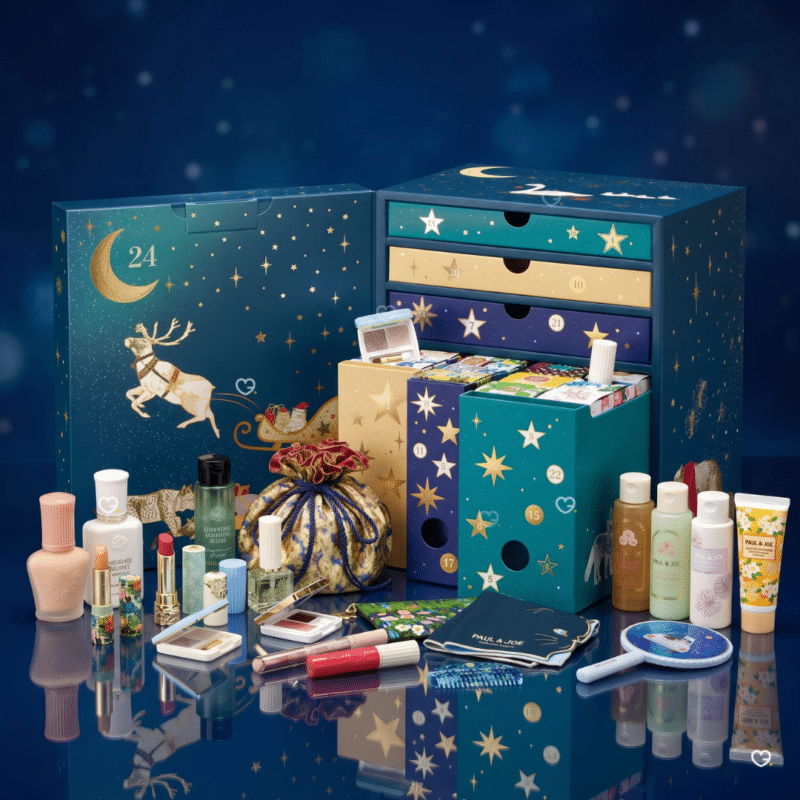 Paul & Joe Advent Calendar 2026 beauty products displayed in front of the box