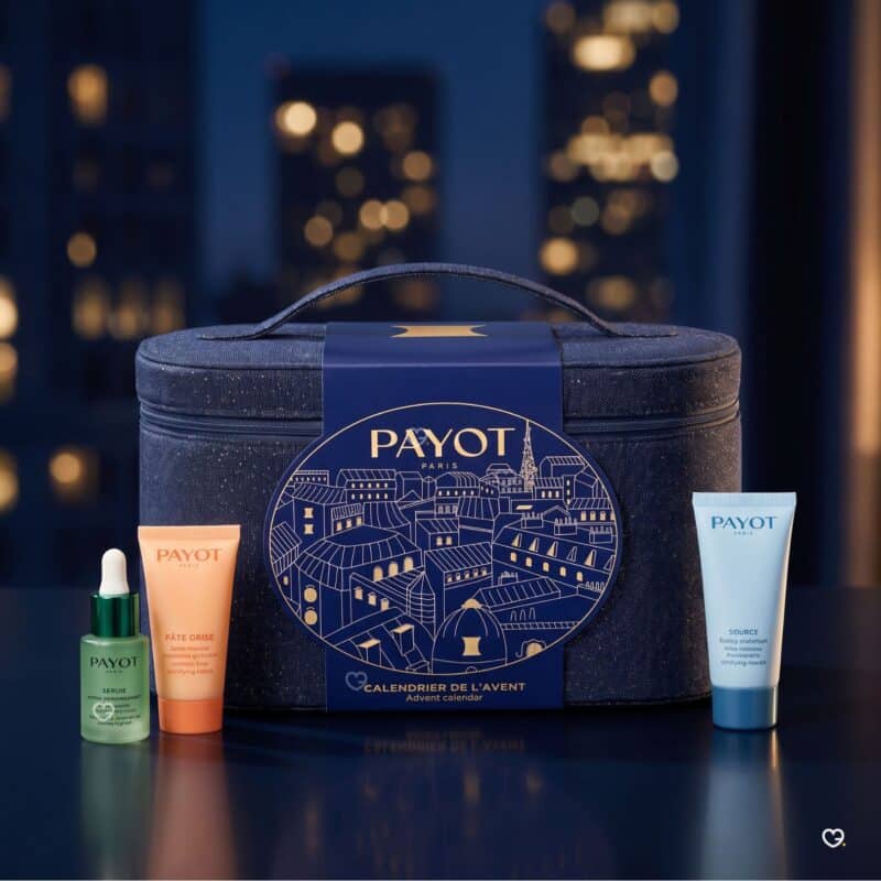 Payot skincare advent calendar 2026 with Source and Pate Grise, evening setting