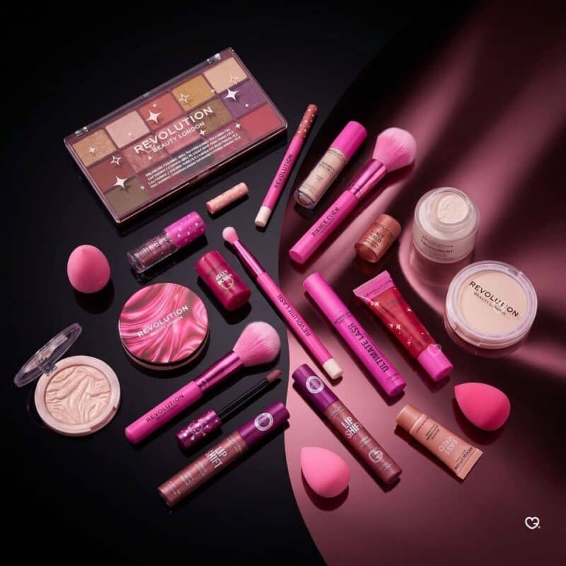 Revolution Beauty makeup calendar 2026 for women showing eye products, mascara and eyeliner