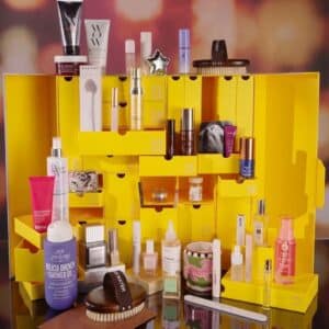 Selfridges Big Beauty Haul 2026 advent calendar open showing all the products laid out