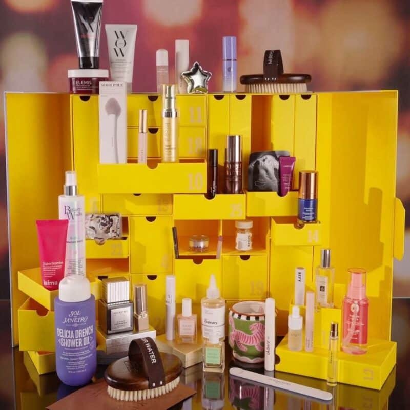 Selfridges Big Beauty Haul 2026 advent calendar open showing all the products laid out