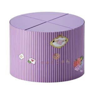 Tatcha '12 Ways to Love Your Skin' advent calendar 2026, the purple round gift chest with gold detailing on a white background