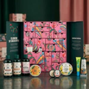 The Body Shop Ultimate Advent Calendar 2026 open with the full 25-product beauty range