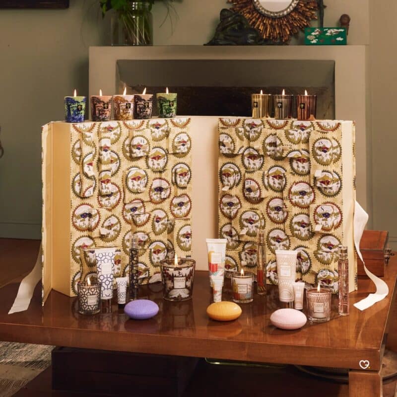 Baobab Collection Advent Calendar 2026 book-shaped box opened flat