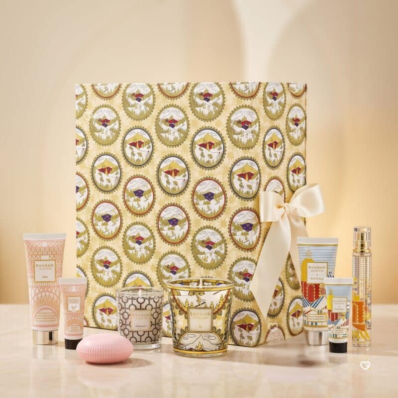 Baobab Collection Advent Calendar 2026 open box showing mini candles and care products