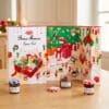 Bonne Maman Advent Calendar 2026 open with lit candles and mini jars of jam and caramel