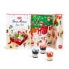 Bonne Maman Advent Calendar 2026 open on a white background with three miniature jars, a food advent calendar