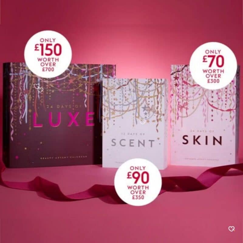 The three Boots 2026 advent calendars Skin Luxe and Scent with prices and values