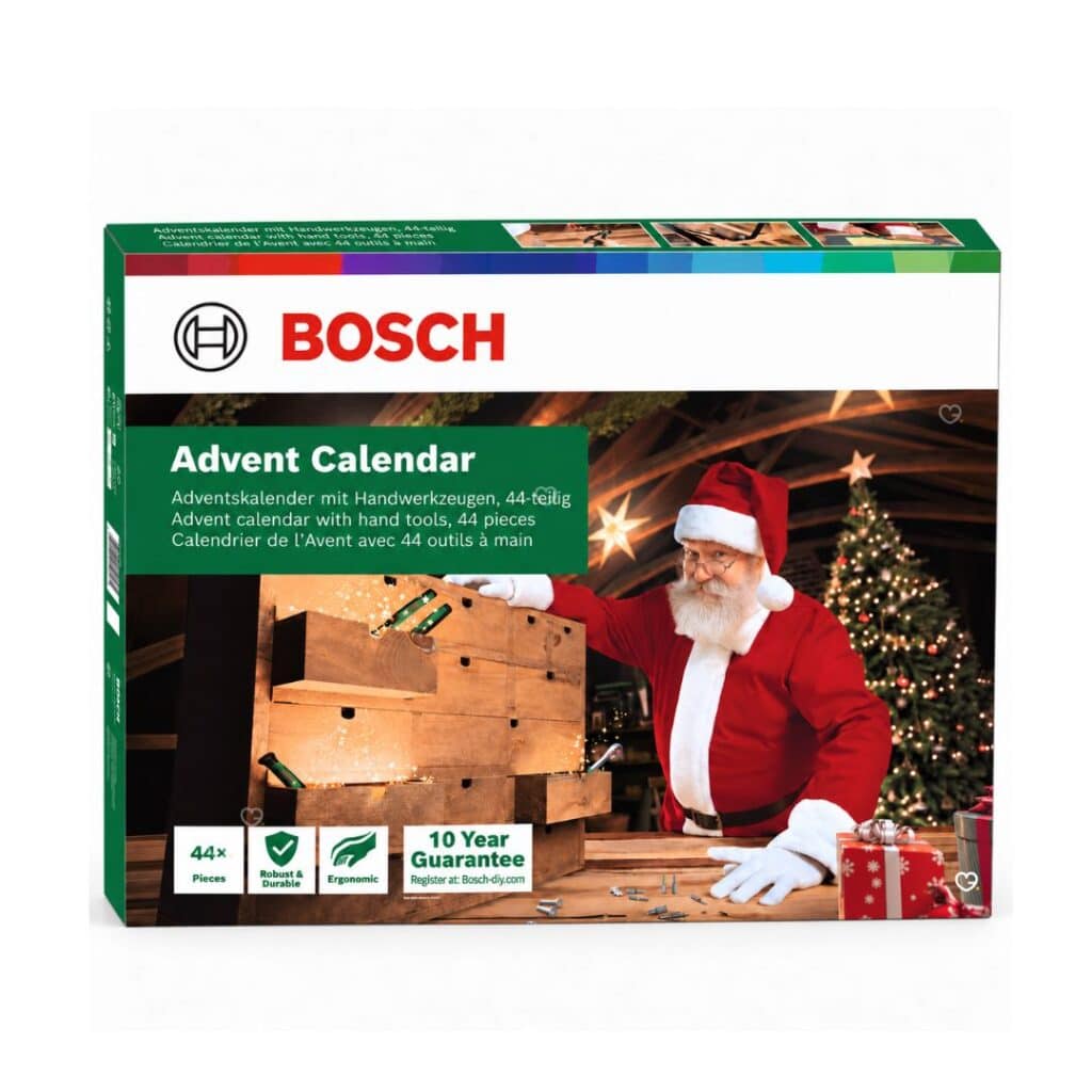 Bosch Advent Calendar 2026 box closed on a white background