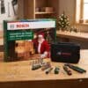 Bosch Advent Calendar 2026 box and tools beside a Christmas tree