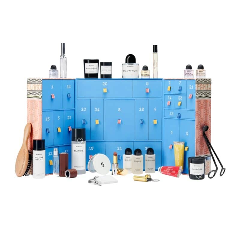 Byredo Advent Calendar 2026 with all 25 drawers open