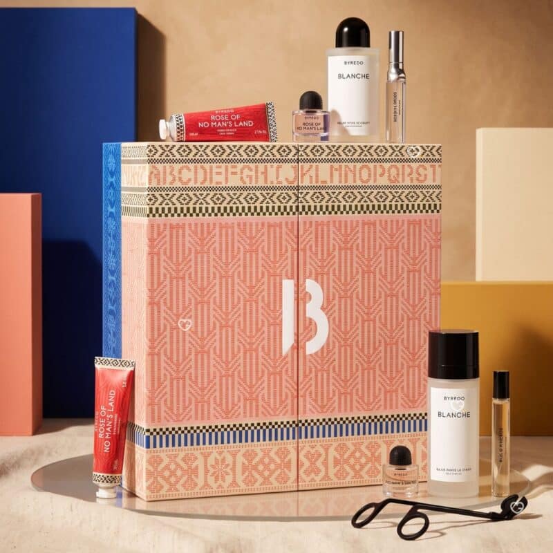 Byredo Advent Calendar 2026 closed box on a warm background