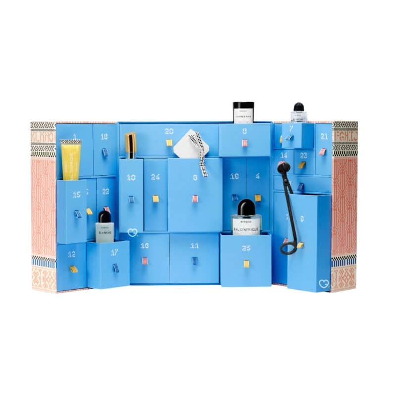 Byredo Advent Calendar 2026 drawers on display