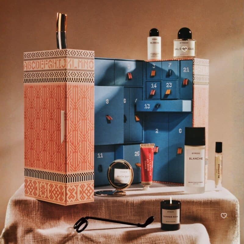 Byredo Advent Calendar 2026 open box in warm lighting
