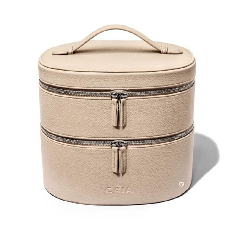 CAIA Advent Calendar 2026 two-tier vegan-leather beauty case, closed
