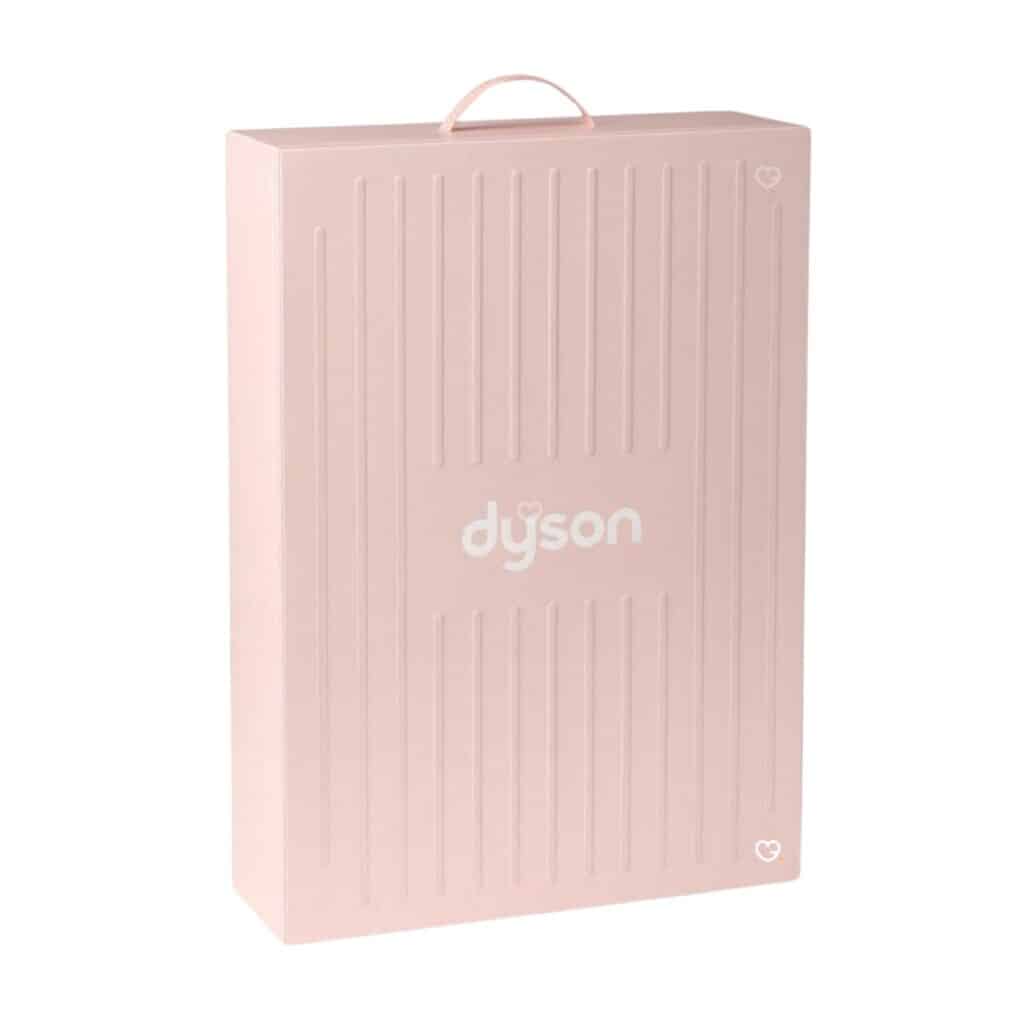 Dyson Advent Calendar 2026 pink gift box closed with handle on a white background
