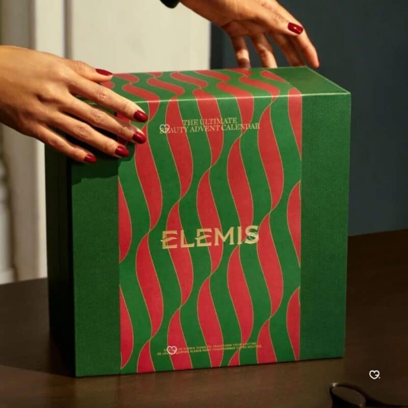 Elemis Advent Calendar 2026 luxury keepsake box held in hands