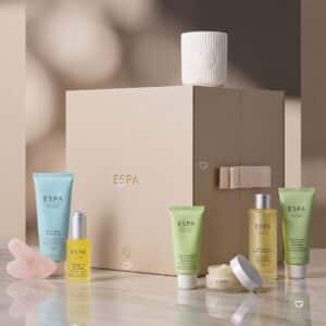 ESPA Advent Calendar 2026 full-size skincare products with rose quartz gua sha