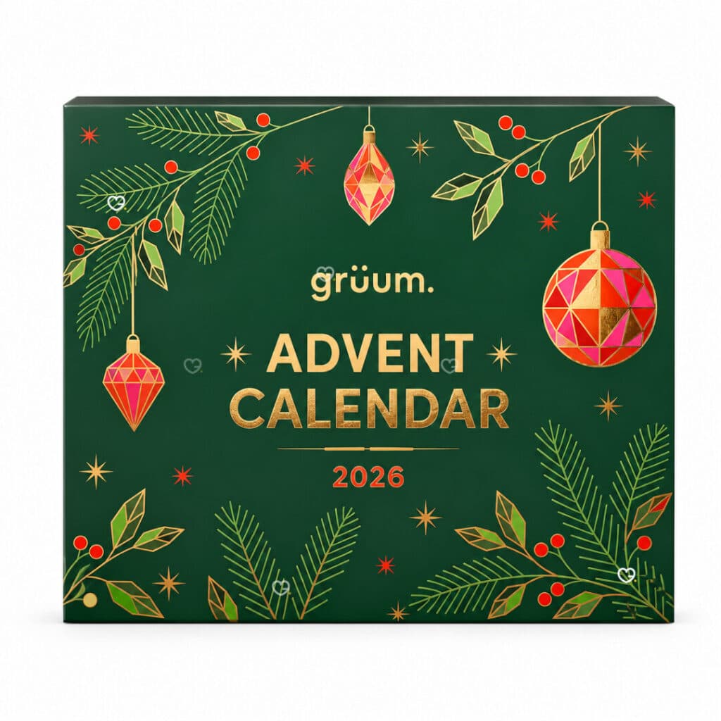 Grüum Advent Calendar 2026 beauty box, closed, front view
