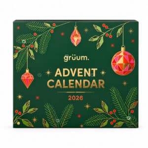 Grüum Advent Calendar 2026 beauty box, closed, front view