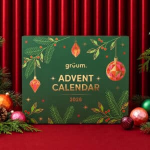 Grüum Advent Calendar 2026 self-care box in a festive Christmas setting