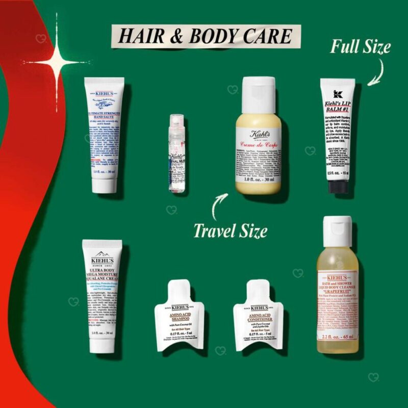 Kiehl's Advent Calendar 2026 hair and body care: Ultimate Strength Hand Salve, Creme de Corps, Amino Acid Shampoo and Lip Balm #1
