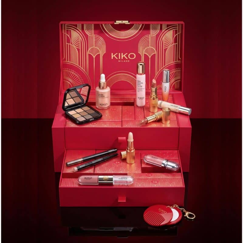 Kiko advent calendar 2026 contents shown on a dark background
