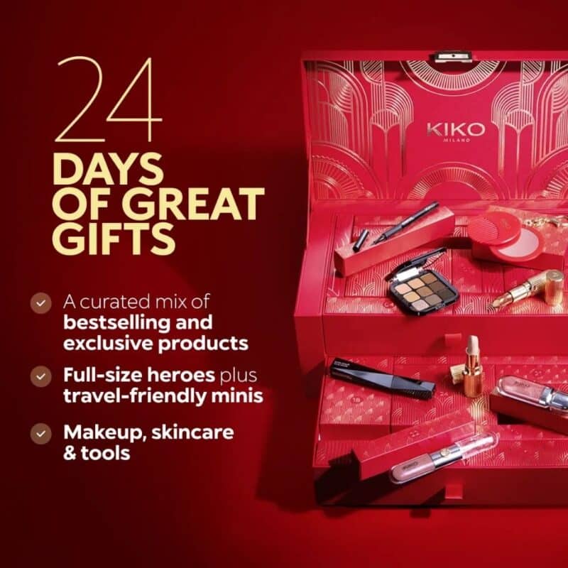 Kiko Advent Calendar 2026 highlights, 24 days of makeup and skincare