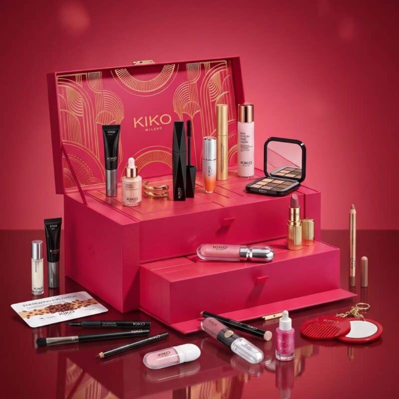 Kiko Advent Calendar 2026 beauty products laid out from the calendar
