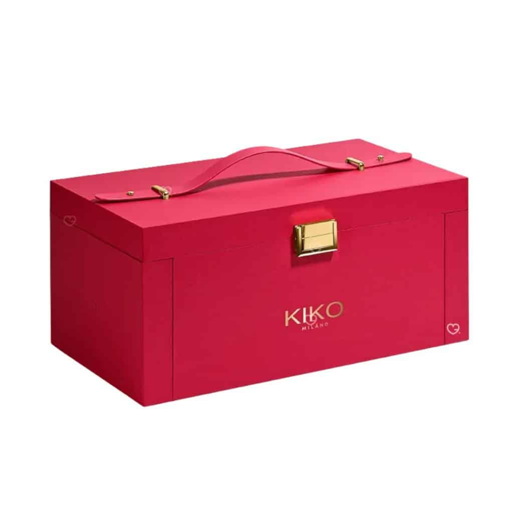 Kiko Advent Calendar 2026 red suitcase-style case with gold detailing, closed