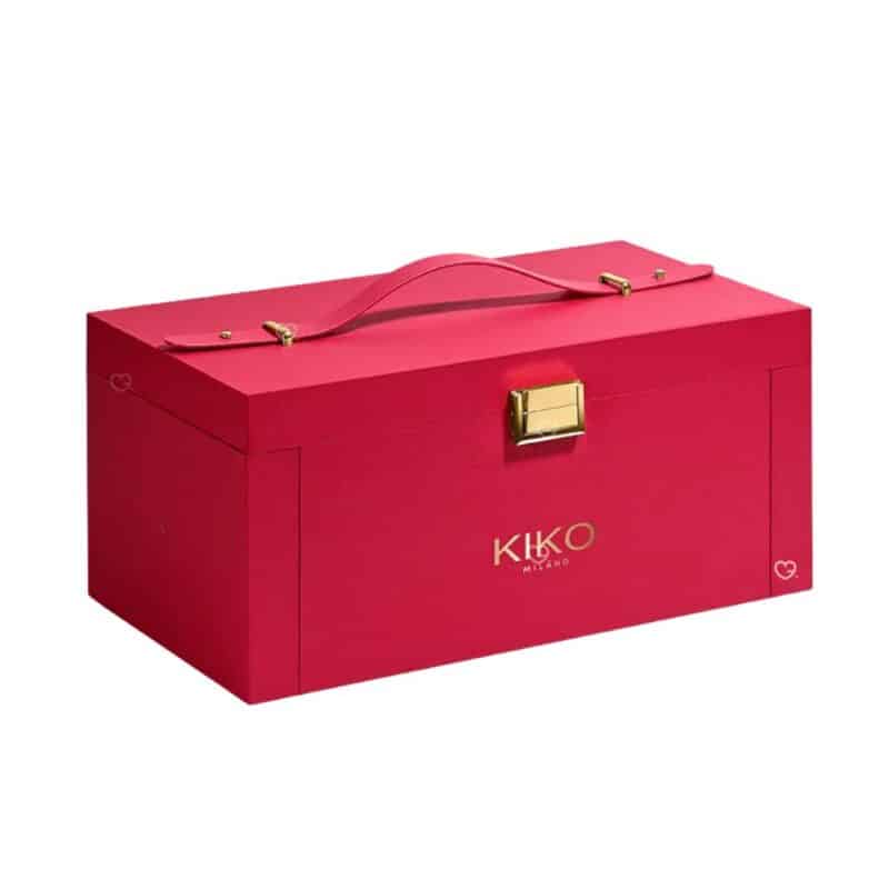 Kiko Advent Calendar 2026 red suitcase-style case with gold detailing, closed