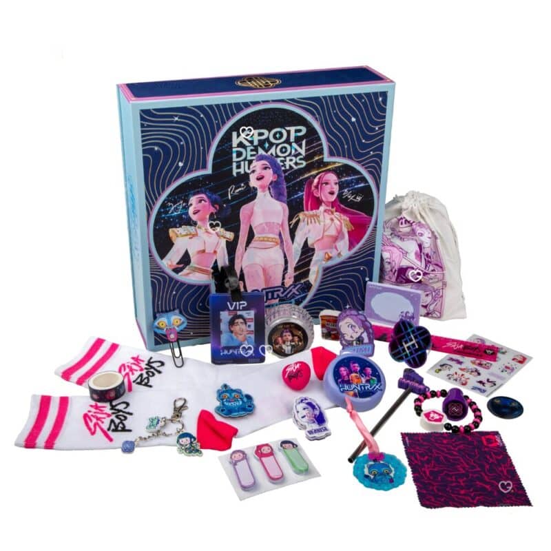 KPop Demon Hunters Advent Calendar 2026 with all 24 gifts laid out, spoiler view