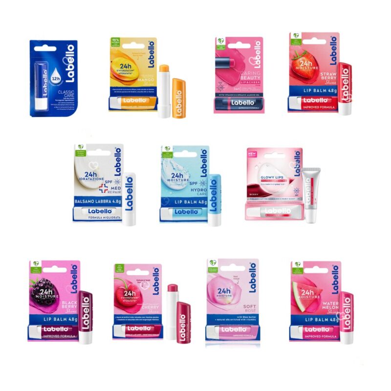 Labello KISSMAS advent calendar 2026 individual lip care products with packaging, lip care advent calendar