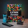 Lynx Advent Calendar 2026 grooming products and gifts in front of the box