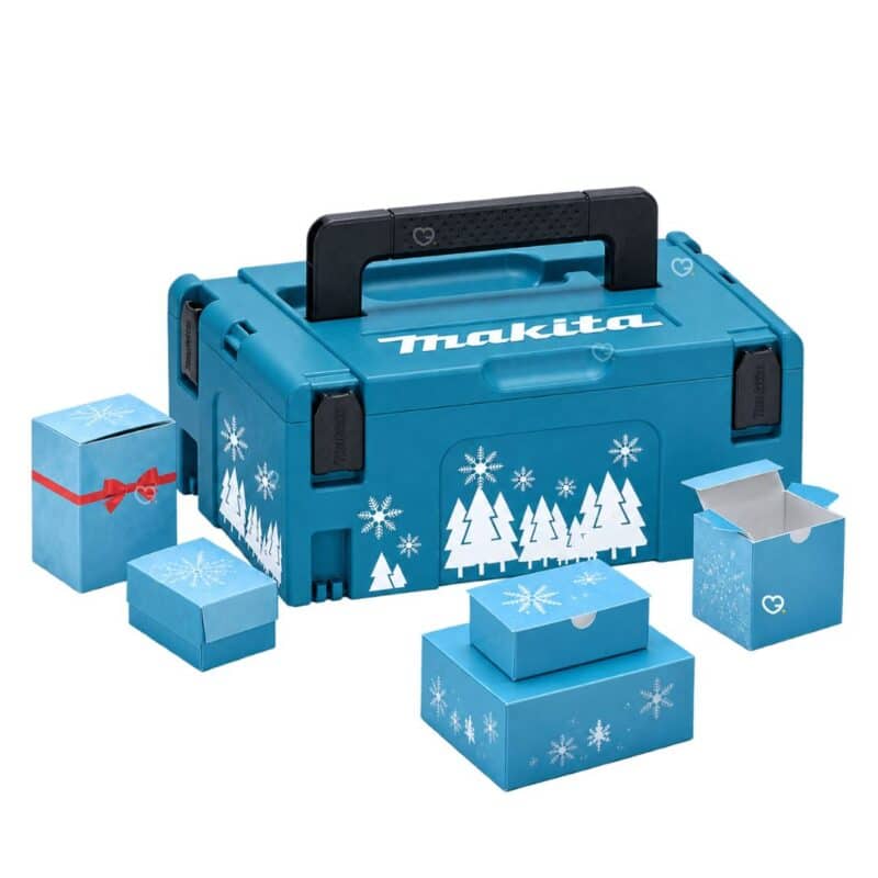 Makita Advent Calendar 2026 case with festive gift boxes