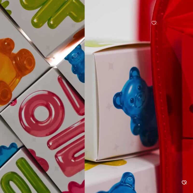 MiiN Cosmetics advent calendar 2026 box detail with colourful jelly motifs